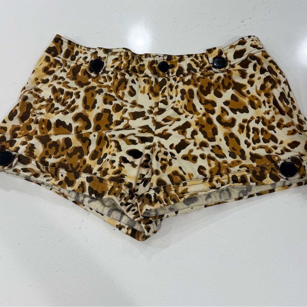 Cache High Waist Leopard Print Shorts